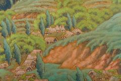 Japanese Two Panel Screen Mountain Seaside Village - 1511600