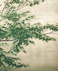 Japanese Two Panel Screen Owl in the Wild - 3257625