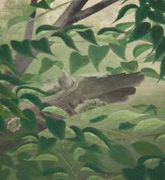 Japanese Two Panel Screen Owl in the Wild - 3257648