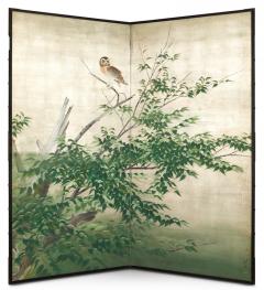 Japanese Two Panel Screen Owl in the Wild - 3257656