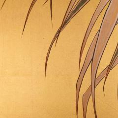 Japanese Two Panel Screen Palm Tree Design by Sho Ho - 2947273