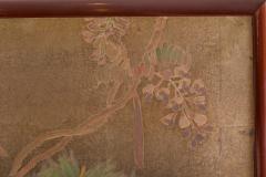 Japanese Two Panel Screen Peony Wisteria Cherry and Bamboo on Soft Silver - 1537349