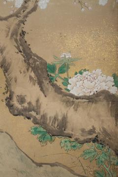 Japanese Two Panel Screen Peony and Cherry - 1491654