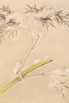 Japanese Two Panel Screen Pheasant and Snow Covered Bamboo - 3515855