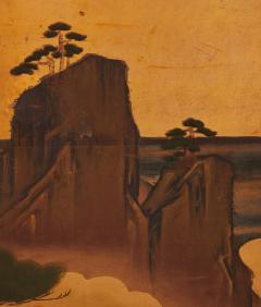 Japanese Two Panel Screen Pine and Cherry Landscape - 3515859