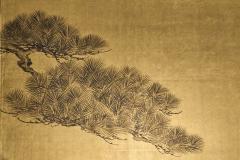 Japanese Two Panel Screen Pine on Gold - 4327500