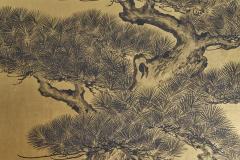 Japanese Two Panel Screen Pine on Gold - 4327528