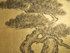 Japanese Two Panel Screen Pine on Gold - 4327533