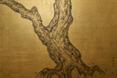 Japanese Two Panel Screen Pine on Gold - 4327541
