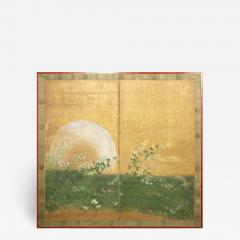 Japanese Two Panel Screen Plains of Musashino with Full Moon Rising - 1492802