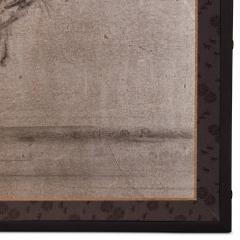 Japanese Two Panel Screen Plum Branch on Silver - 3105912