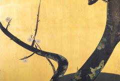 Japanese Two Panel Screen Plum on Gold Leaf - 2735977