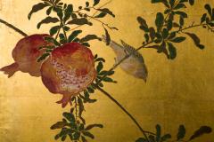 Japanese Two Panel Screen Pomegranate Tree - 2364314