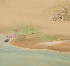 Japanese Two Panel Screen River s Edge - 4574864