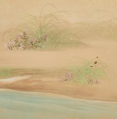 Japanese Two Panel Screen River s Edge - 4574866