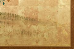 Japanese Two Panel Screen Simple Chrysanthemums on Gold - 3187264