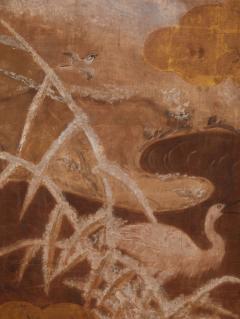 Japanese Two Panel Screen Snow Scene on the Marsh - 3128484
