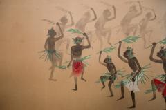 Japanese Two Panel Screen South Seas Fire Dancers - 3164847