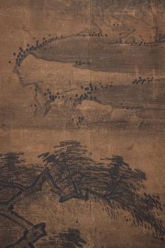 Japanese Two Panel Screen Suiboku Landscape in Sesshu Style - 2522789