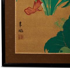 Japanese Two Panel Screen Summer Flowers - 3128496