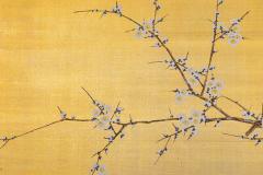 Japanese Two Panel Screen Summer Flowers - 3164814