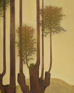 Japanese Two Panel Screen Topiary Pine by River s Edge - 4713110