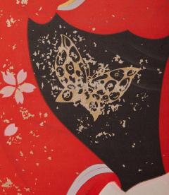 Japanese Two Panel Screen Two Geishas with Gold Butterflies - 3128466