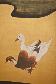 Japanese Two Panel Screen Water Fowl by River s Edge - 1981515