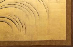 Japanese Two Panel Screen Waves on Gold - 3085192