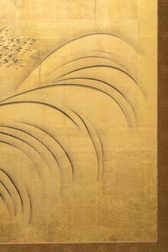 Japanese Two Panel Screen Waves on Gold - 3085212