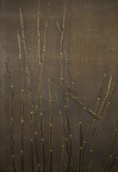 Japanese Two Panel Screen Wetlands Flora on Silver Leaf - 3096275