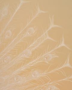 Japanese Two Panel Screen White Peafowl in Courtship Display - 4713078