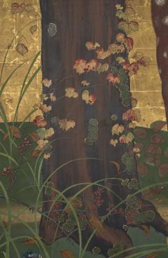 Japanese Two Panel Screen Woodland Deer - 4340597