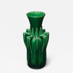 Japanese Very Unusual Awaji Ware Green Vase - 3679599