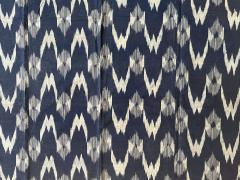 Japanese Vintage Indigo Woven Ikat Gasuri Textile Panel - 2788843