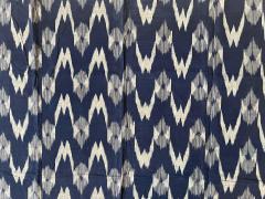 Japanese Vintage Indigo Woven Ikat Gasuri Textile Panel - 2788844