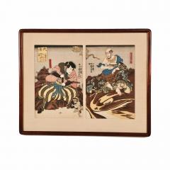 Japanese Woodblock On the Mountain of Mii dera in Otsu by Kuniyoshi 1847 48 - 3676063