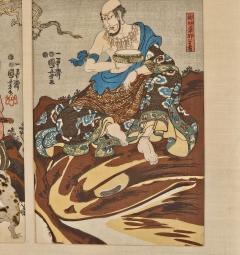 Japanese Woodblock On the Mountain of Mii dera in Otsu by Kuniyoshi 1847 48 - 3676065