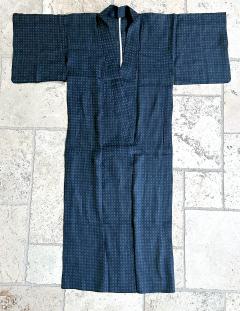 Japanese Woven Asa Double Ikat Summer Usumono Kimono Provenance - 4204096