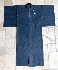 Japanese Woven Asa Double Ikat Summer Usumono Kimono Provenance - 4204306