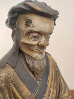 Japanese old man statue Tenmei Era dated 1781 - 3697137
