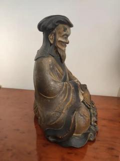 Japanese old man statue Tenmei Era dated 1781 - 3697138