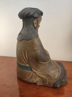 Japanese old man statue Tenmei Era dated 1781 - 3697139