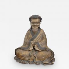 Japanese old man statue Tenmei Era dated 1781 - 3699232