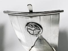 Japanese sterling silver salt and pepper in the form of sailing ships C 1950  - 3265209