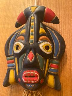 Jaque Sagan Ceramic Mask by Jaque Sagan Vallauris France 1960s - 2948004