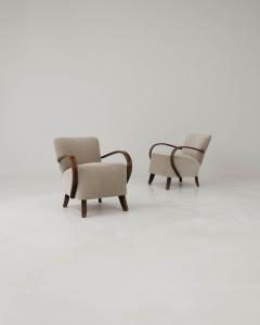 Jaroslav m dek 1950s Pair Of Upholstered Armchairs By J Halabala - 3469509