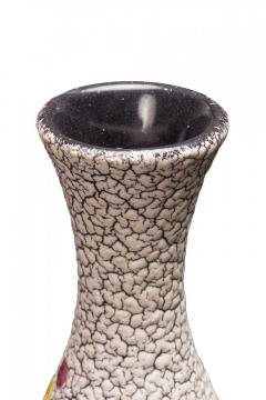 Jasba German Mid Century White Crackle and Primary Color Dot Design Footed Ceram - 4673111