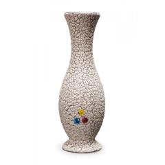 Jasba German Mid Century White Crackle and Primary Color Dot Design Footed Ceram - 4720797