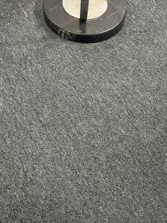 Jay Spectre ART DECO REVIVAL CHROME STRAP BLACK GLASS TOP TABLE - 4339148